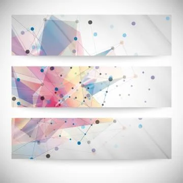 Set of abstract colored backgrounds, triangle design vector illustration 스톡 일러스트