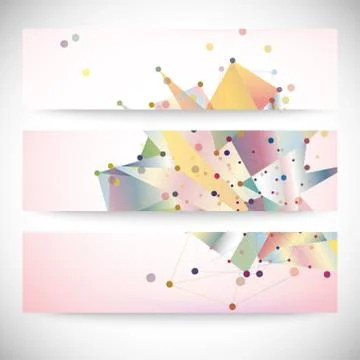 Set of abstract colored backgrounds, triangle design vector illustration Illustrazione stock