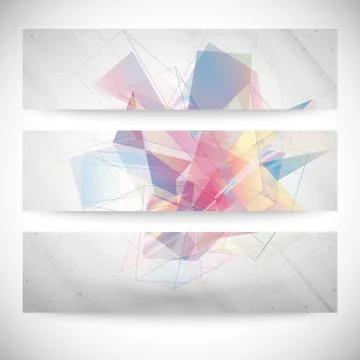 Set of Abstract colored backgrounds, triangle design vector illustration Stock Illustration