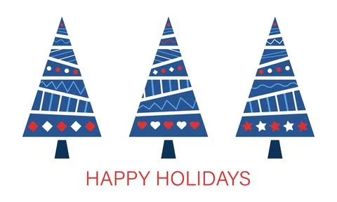 Set of abstract colored Christmas trees Stock Illustration