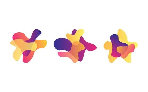 Set of abstract colored modern graphic elements Stock Illustration