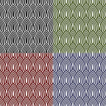 Set of abstract colored seamless patterns. Stock Illustration