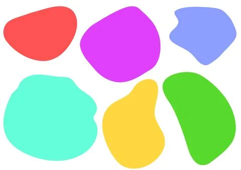 Set of abstract colored shapes in the form of spots on a white background Stock Illustration
