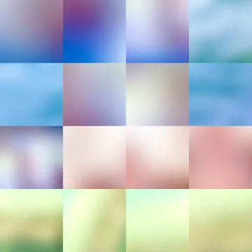 Set of abstract colorful blurred backgrounds Stock Illustration