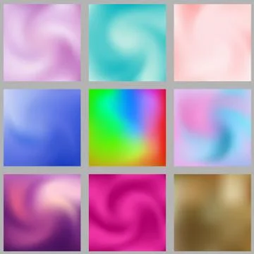 Set of abstract colorful blurred gradient mesh vector background. Element for Stock-Illustration