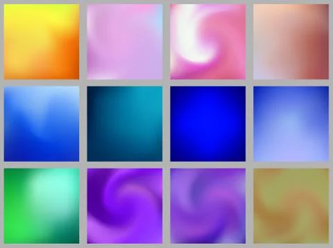 Set of abstract colorful blurred gradient mesh vector background. Element for Illustrazione stock