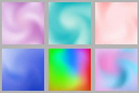 Set of abstract colorful blurred gradient mesh vector background. Element for Stock Illustration