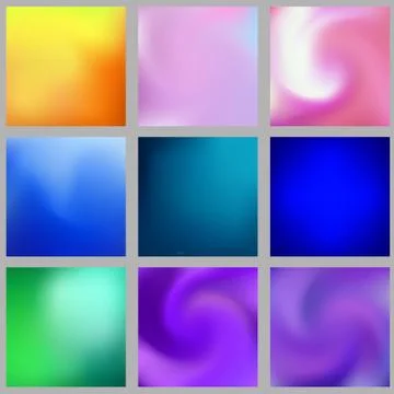 Set of abstract colorful blurred gradient mesh vector background. Element for Stock-Illustration
