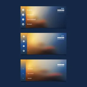 Set of Abstract Colorful Blurred Header, Banner or User Interface Templates.. イラスト素材