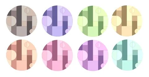 Set of abstract colorful circles in different colors Stock Illustration