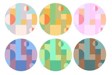 Set of abstract colorful circles in different colors Stock Illustration