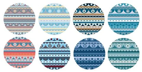 Set of abstract colorful circles in different colors Stock Illustration
