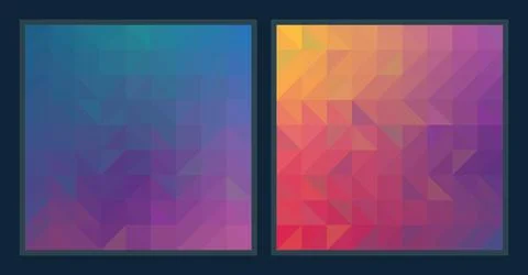 Set of Abstract Colorful Polygonal Shape Background Stock Illustration