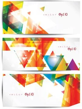 Set of abstract colorful web headers and cards. Abstract vector illustration Stock Illustration