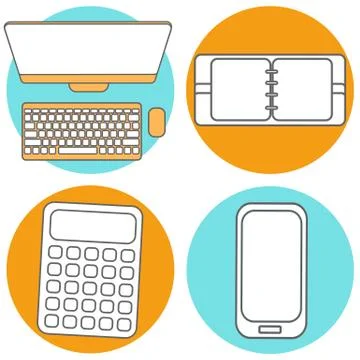 Set Abstract Creative concept vector illustration of modern Mobile phone Stockillustratie