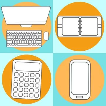 Set Abstract Creative concept vector illustration of modern Mobile phone Stock-Illustration