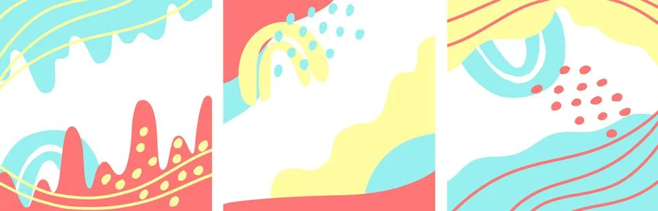 Set of abstract creative minimalistic posters. Vector illustrations for wall Stock Illustration
