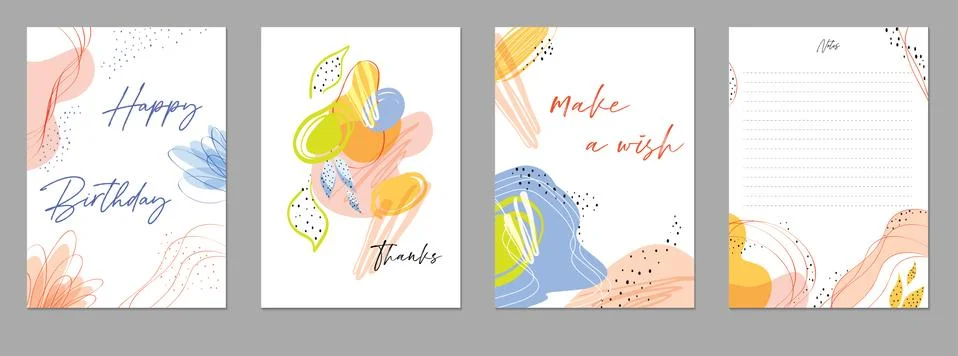 Set of abstract creative universal artistic templates. Stock Illustration