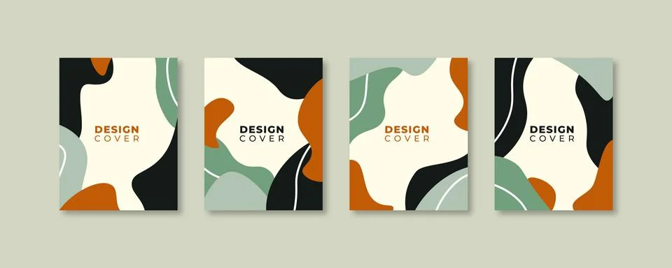 Set of abstract creative universal cover design templates. Vector illustration.	 Stock Illustration