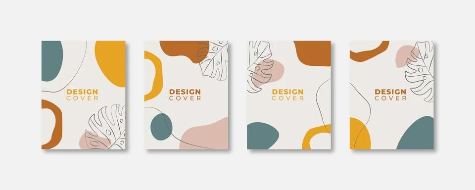 Set of abstract creative universal cover design templates. Vector illustration.	 Stock Illustration