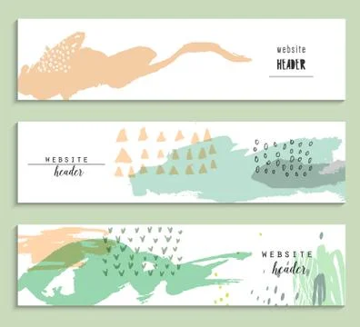 Set of abstract creative watercolor headers for website. Abstract backgrounds Stock Illustration