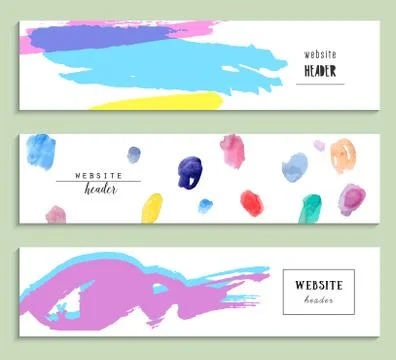 Set of abstract creative watercolor headers for website. Abstract backgrounds Stock Illustration