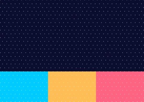 Set of abstract cross or plus pattern seamless blue, yellow, pink color backg Stock Illustration