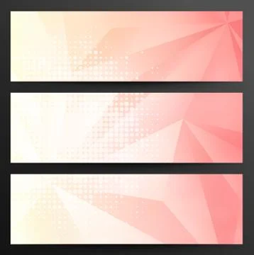 Set Of Abstract Crystal Banners Stock Illustration
