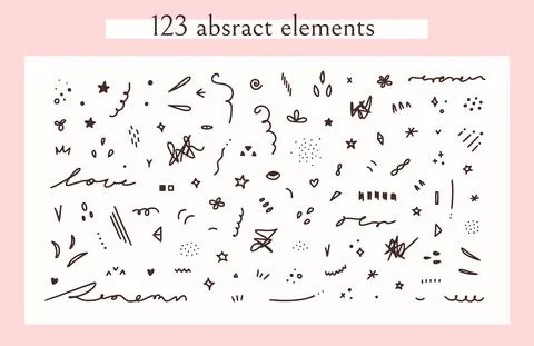 A set of abstract decorative elements for the design of cards, covers, poster Stock-Illustration