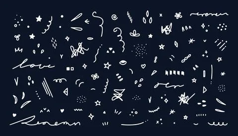 A set of abstract decorative elements for the design of cards, covers, poster Illustrazione stock