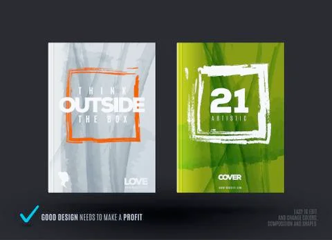 Set of abstract design of business vector brochure, template cover, playbill Stock Illustration