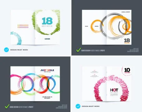 Set of abstract design of business vector brochure, template cover Illustrazione stock