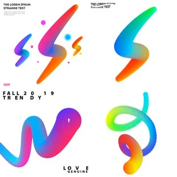 Set. Abstract design of colourful vector elements for modern background with Illustrazione stock