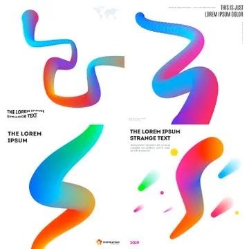 Set. Abstract design of colourful vector elements for modern background with Illustrazione stock