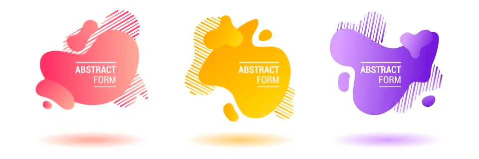 Set of abstract design elements. Buble web template. Gradient banners with fl Stock Illustration