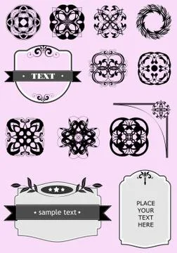 Set of abstract design elements. vector illustration Stock Illustration