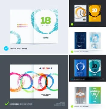 Set of abstract design vector, template cover, poster, flyer Stock-Illustration