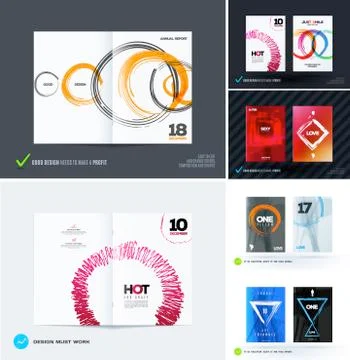 Set of abstract design vector, template cover, poster, flyer Stock Illustration
