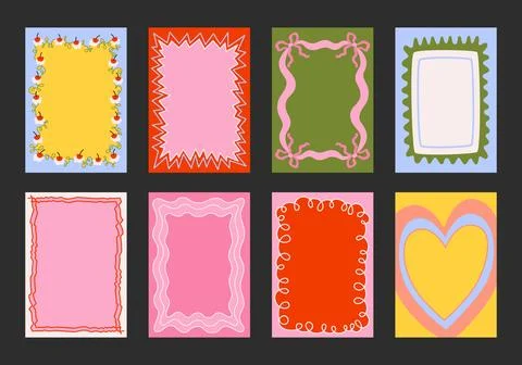 Set of abstract designs, backgrounds, borders and frames. Illustrazione stock