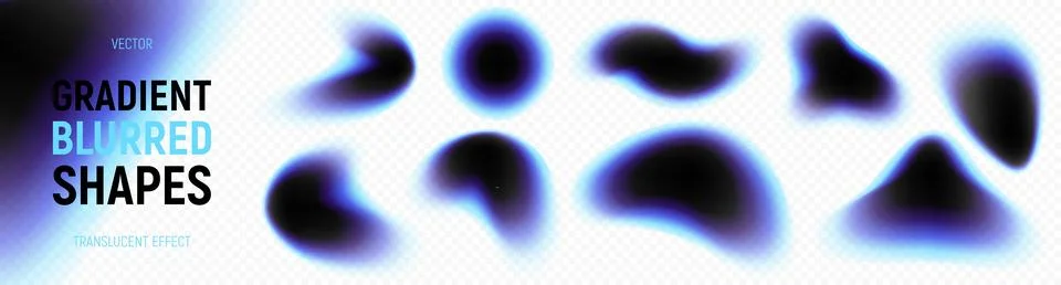 Set of abstract dynamic gradient splashes 库存插图