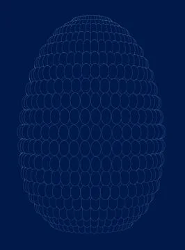 Set Abstract Easter eggs consisting of lines and small eggs. Abstract egg Illustrazione stock