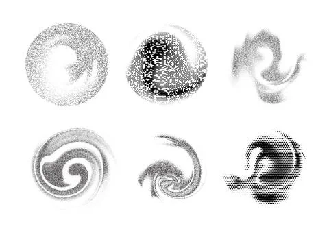 Set of abstract elements with grainy gradient. Illustrazione stock