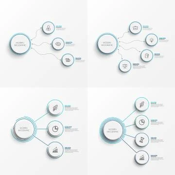 Set abstract elements of graph infographic template with label, integrated ci Stock Illustration