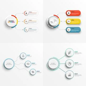 Set abstract elements of graph infographic template with label, integrated ci Stock Illustration