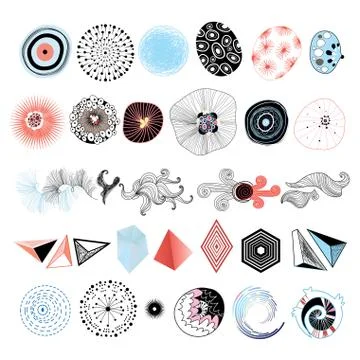 Set of abstract elements Stock Illustration
