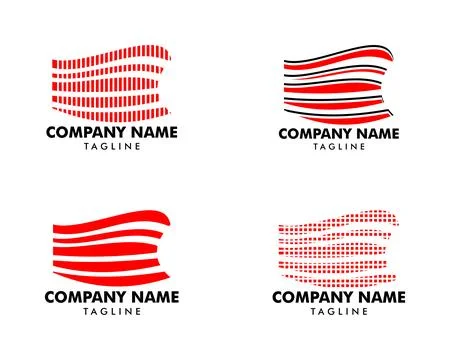 Set of Abstract Fast Shape Logo Template Vector Illustration Stock Illustration