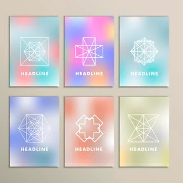 Set of abstract figures on a blurred background 스톡 일러스트