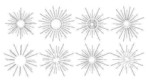 Set of abstract fireworks on a white background, festive concert Stock Illustration