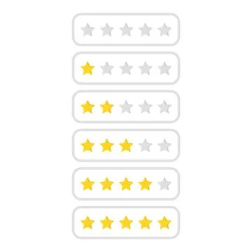 Set of abstract five rating star Stock Illustration