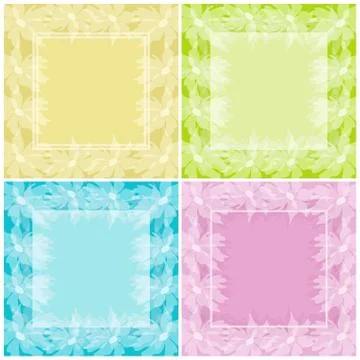 Set abstract floral backgrounds Stock Illustration